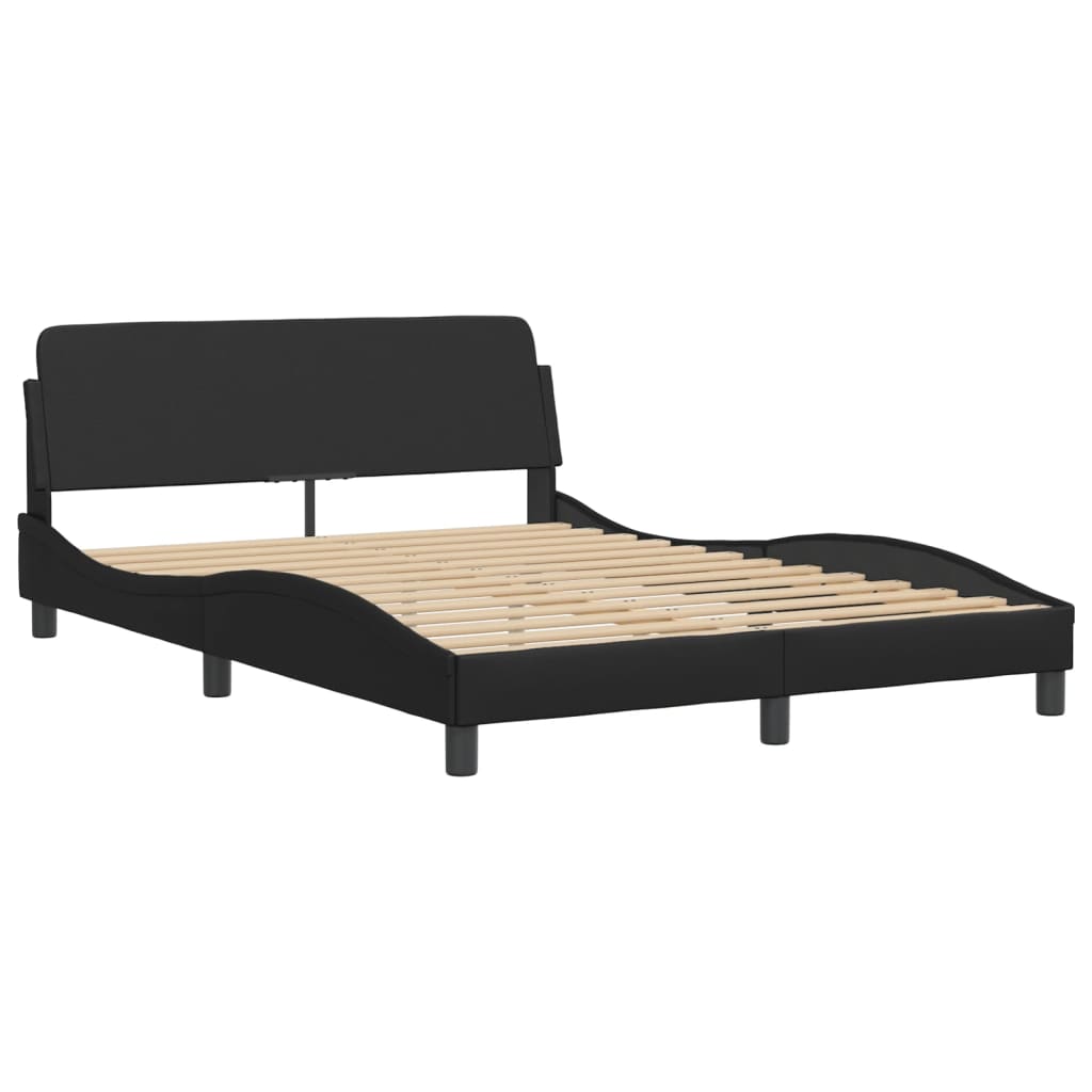 Bedframe met hoofdbord kunstleer zwart 120x200 cm Bedden & bedframes | Creëer jouw Trendy Thuis | Gratis bezorgd & Retour | Trendy.nl