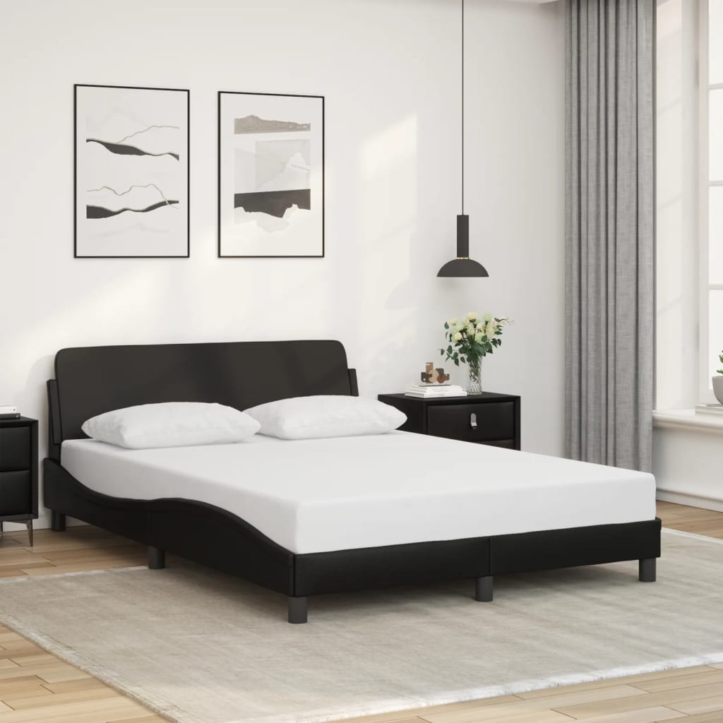 Bedframe met hoofdbord kunstleer zwart 120x200 cm Bedden & bedframes | Creëer jouw Trendy Thuis | Gratis bezorgd & Retour | Trendy.nl