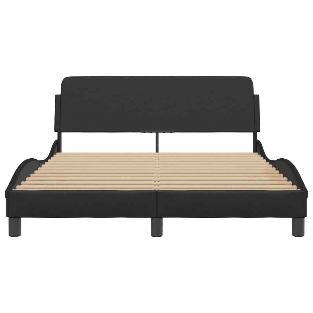 Bedframe met hoofdbord kunstleer zwart 120x200 cm Bedden & bedframes | Creëer jouw Trendy Thuis | Gratis bezorgd & Retour | Trendy.nl