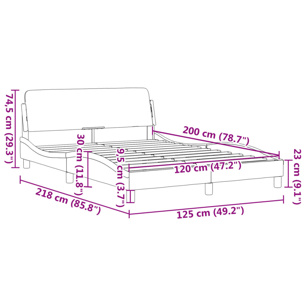 Bedframe met hoofdbord kunstleer zwart 120x200 cm Bedden & bedframes | Creëer jouw Trendy Thuis | Gratis bezorgd & Retour | Trendy.nl