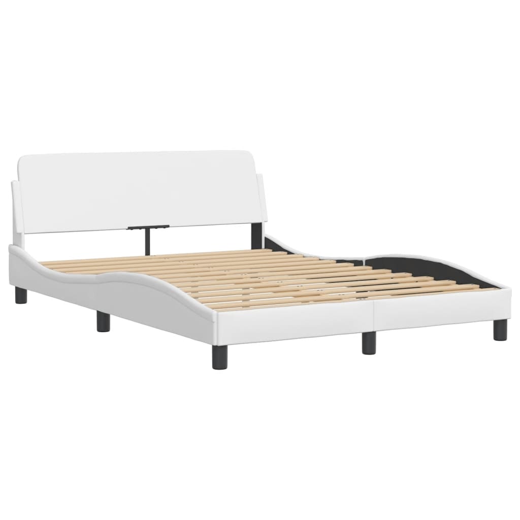 Bedframe met hoofdbord kunstleer wit 120x200 cm Bedden & bedframes | Creëer jouw Trendy Thuis | Gratis bezorgd & Retour | Trendy.nl