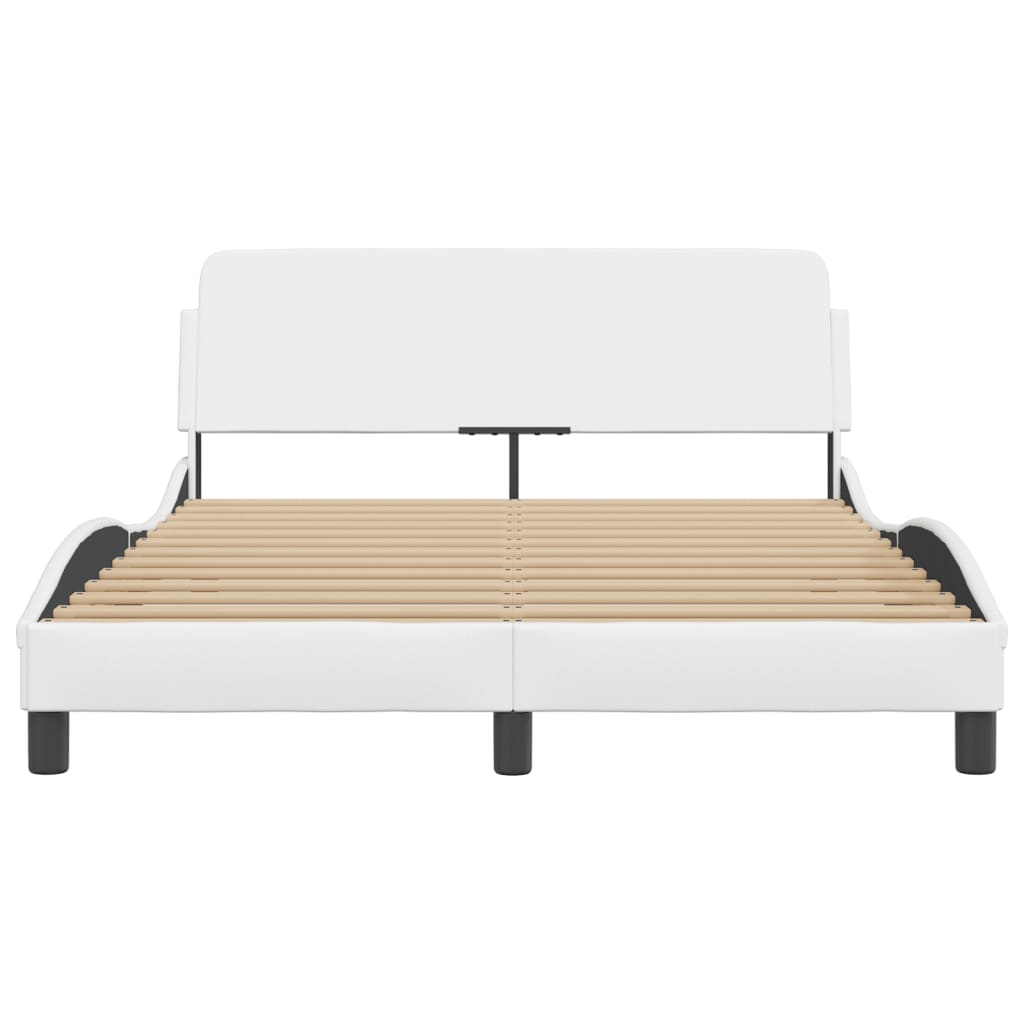 Bedframe met hoofdbord kunstleer wit 120x200 cm Bedden & bedframes | Creëer jouw Trendy Thuis | Gratis bezorgd & Retour | Trendy.nl