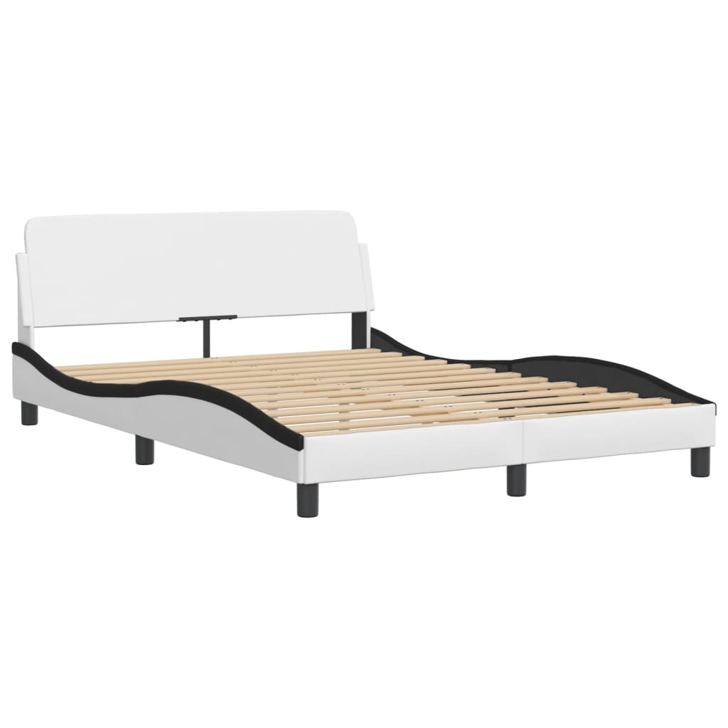 Bedframe met hoofdbord kunstleer zwart en wit 120x200 cm Bedden & bedframes | Creëer jouw Trendy Thuis | Gratis bezorgd & Retour | Trendy.nl