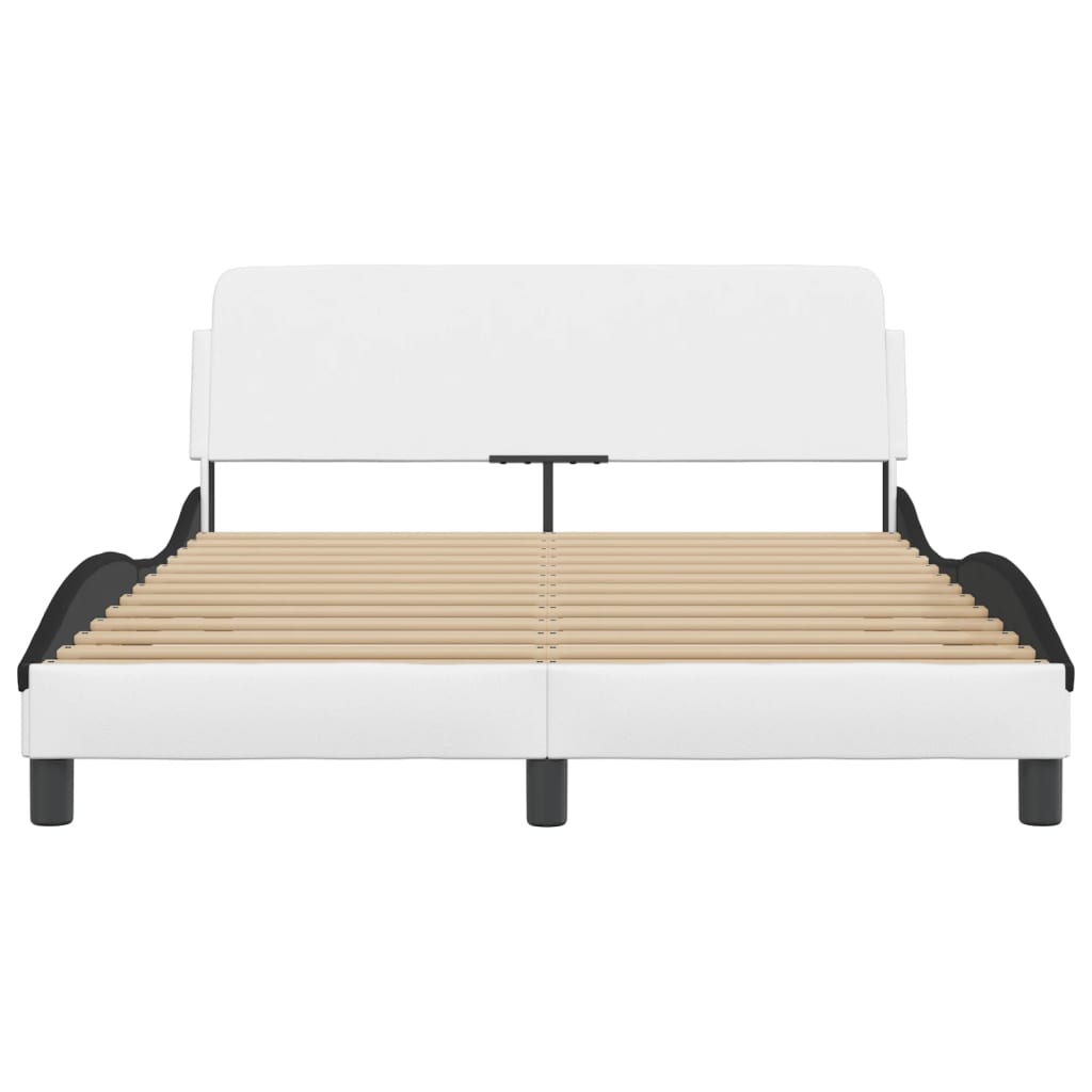 Bedframe met hoofdbord kunstleer zwart en wit 120x200 cm Bedden & bedframes | Creëer jouw Trendy Thuis | Gratis bezorgd & Retour | Trendy.nl