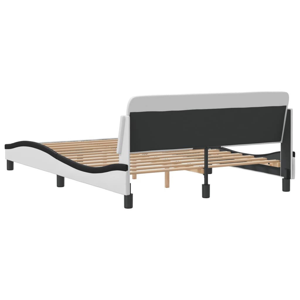 Bedframe met hoofdbord kunstleer zwart en wit 120x200 cm Bedden & bedframes | Creëer jouw Trendy Thuis | Gratis bezorgd & Retour | Trendy.nl