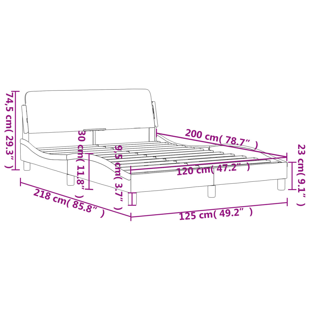 Bedframe met hoofdbord kunstleer zwart en wit 120x200 cm Bedden & bedframes | Creëer jouw Trendy Thuis | Gratis bezorgd & Retour | Trendy.nl