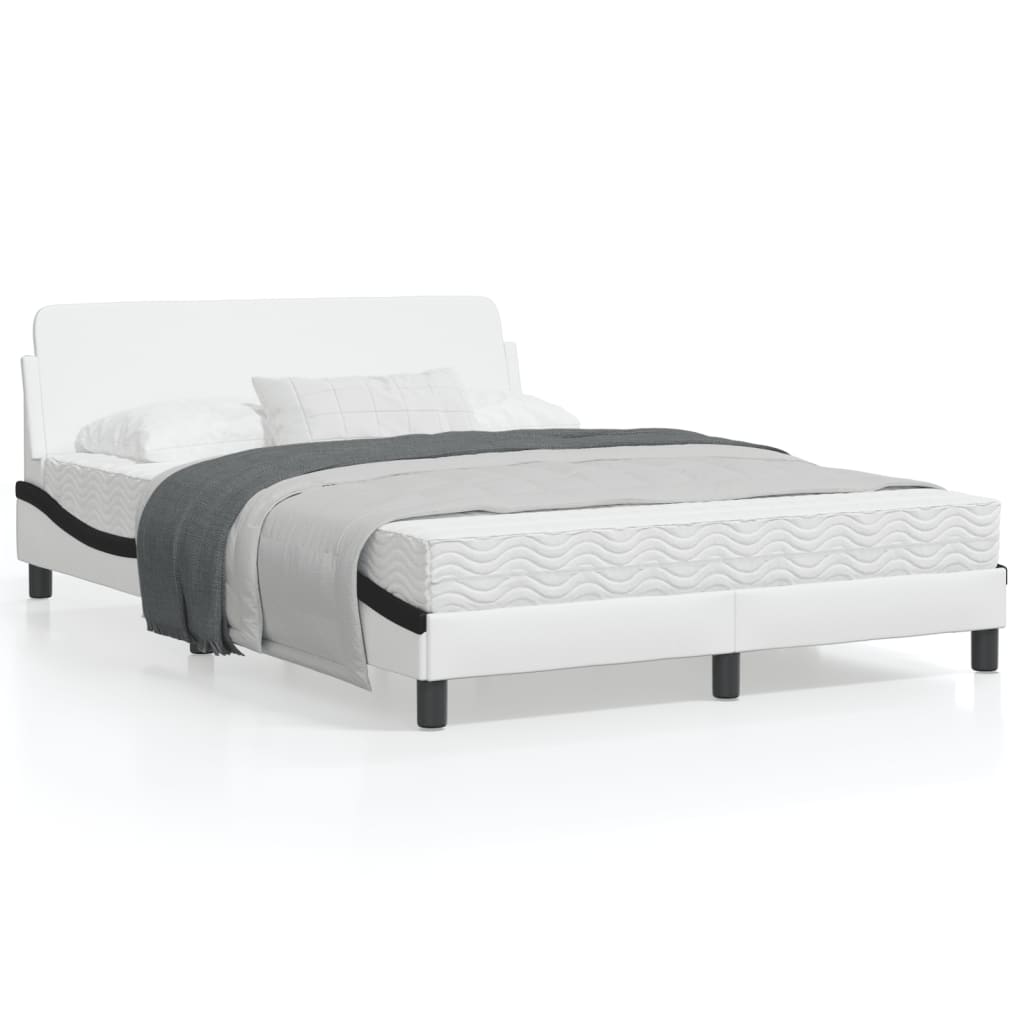 Bedframe met hoofdbord kunstleer zwart en wit 120x200 cm Bedden & bedframes | Creëer jouw Trendy Thuis | Gratis bezorgd & Retour | Trendy.nl