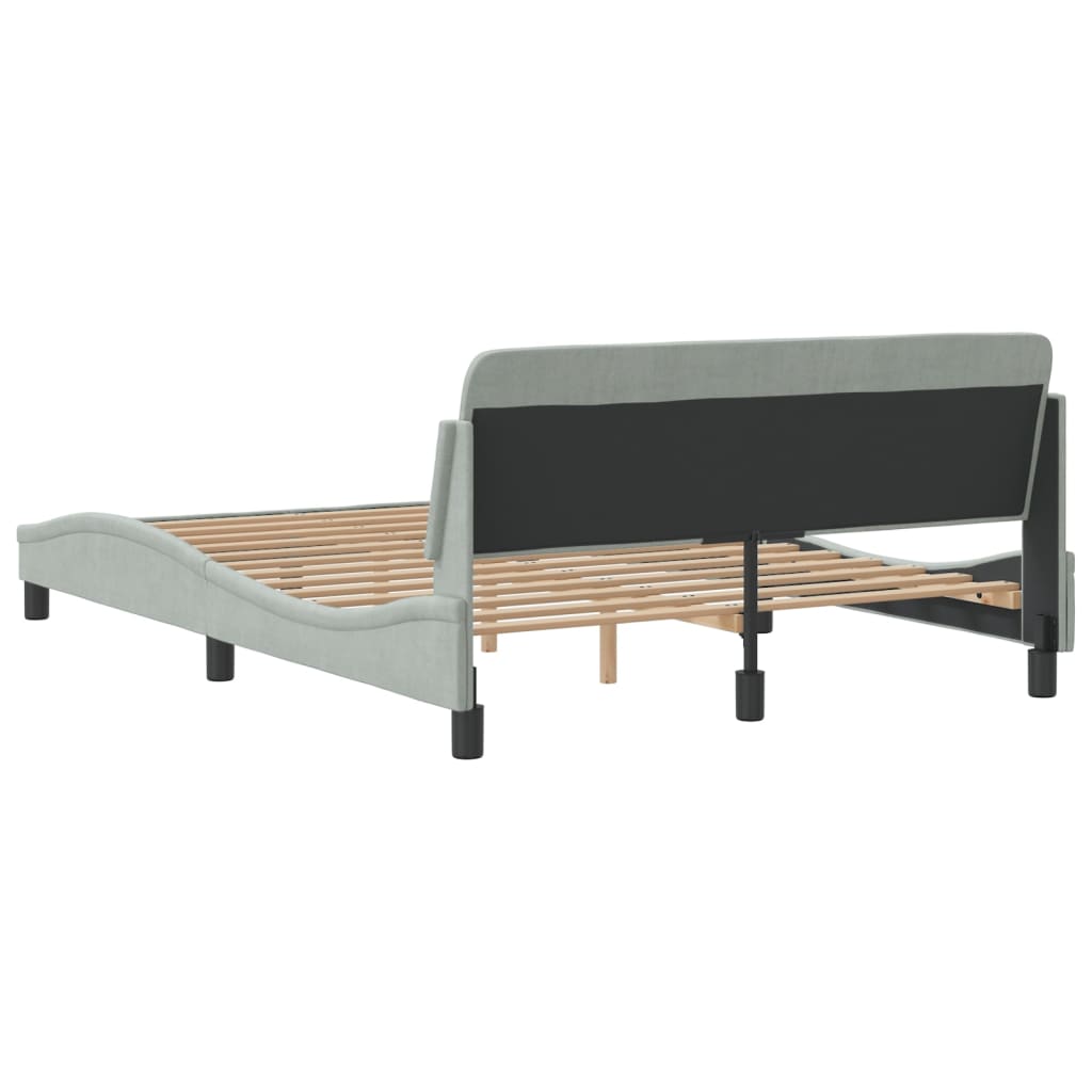 Bedframe met hoofdeinde fluweel lichtgrijs 140x190 cm Bedden & bedframes | Creëer jouw Trendy Thuis | Gratis bezorgd & Retour | Trendy.nl