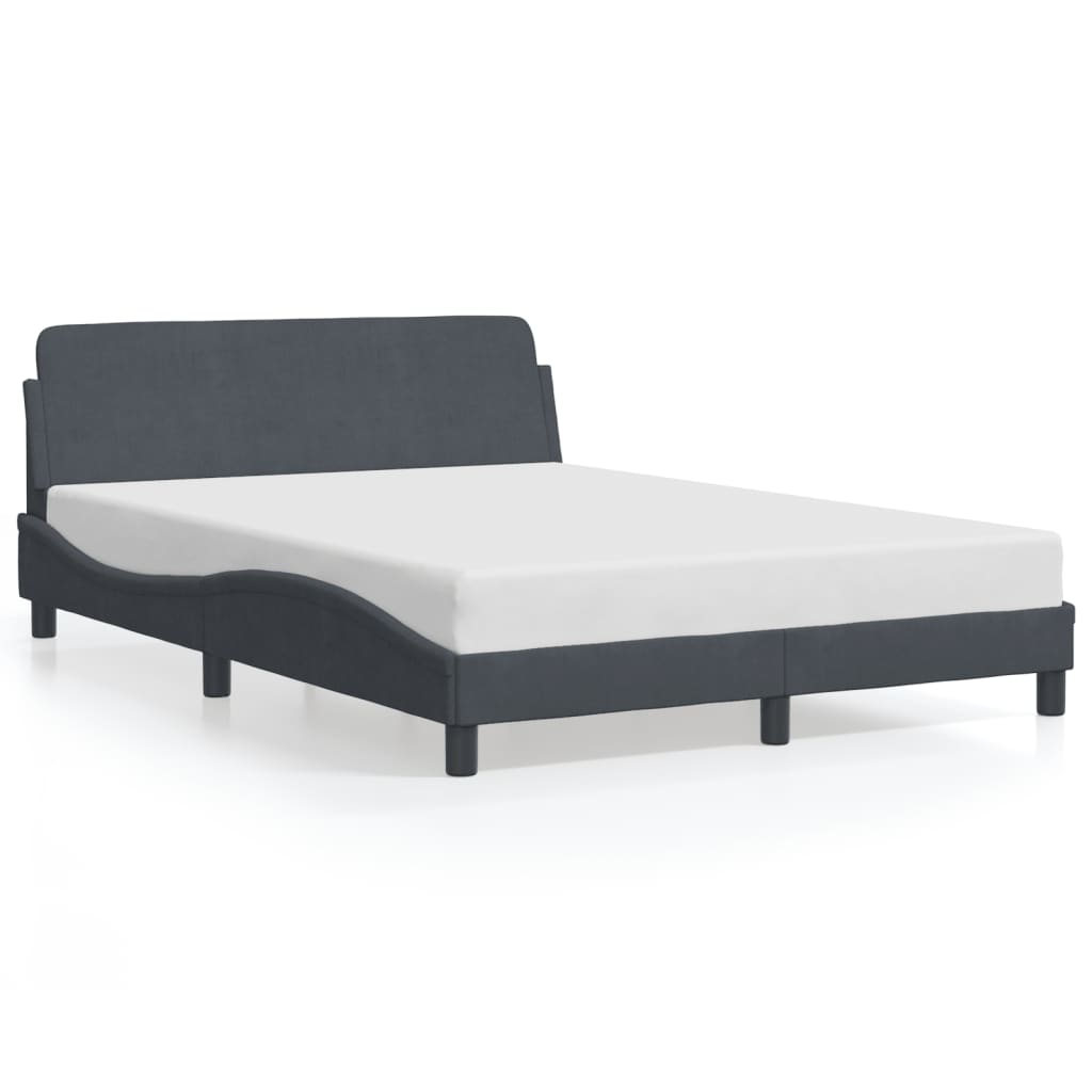 Bedframe met hoofdeinde fluweel donkergrijs 140x190 cm Bedden & bedframes | Creëer jouw Trendy Thuis | Gratis bezorgd & Retour | Trendy.nl