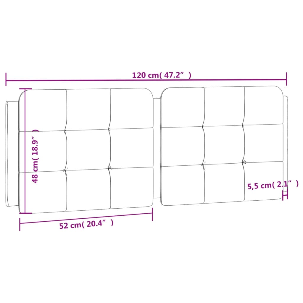 Hoofdbordkussen 120 cm kunstleer zwart en wit Hoofdborden en voetborden | Creëer jouw Trendy Thuis | Gratis bezorgd & Retour | Trendy.nl