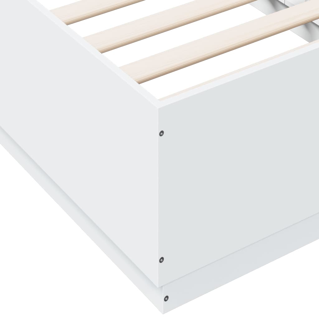 Bedframe met LED-verlichting bewerkt hout wit 90x190 cm Bedden & bedframes | Creëer jouw Trendy Thuis | Gratis bezorgd & Retour | Trendy.nl