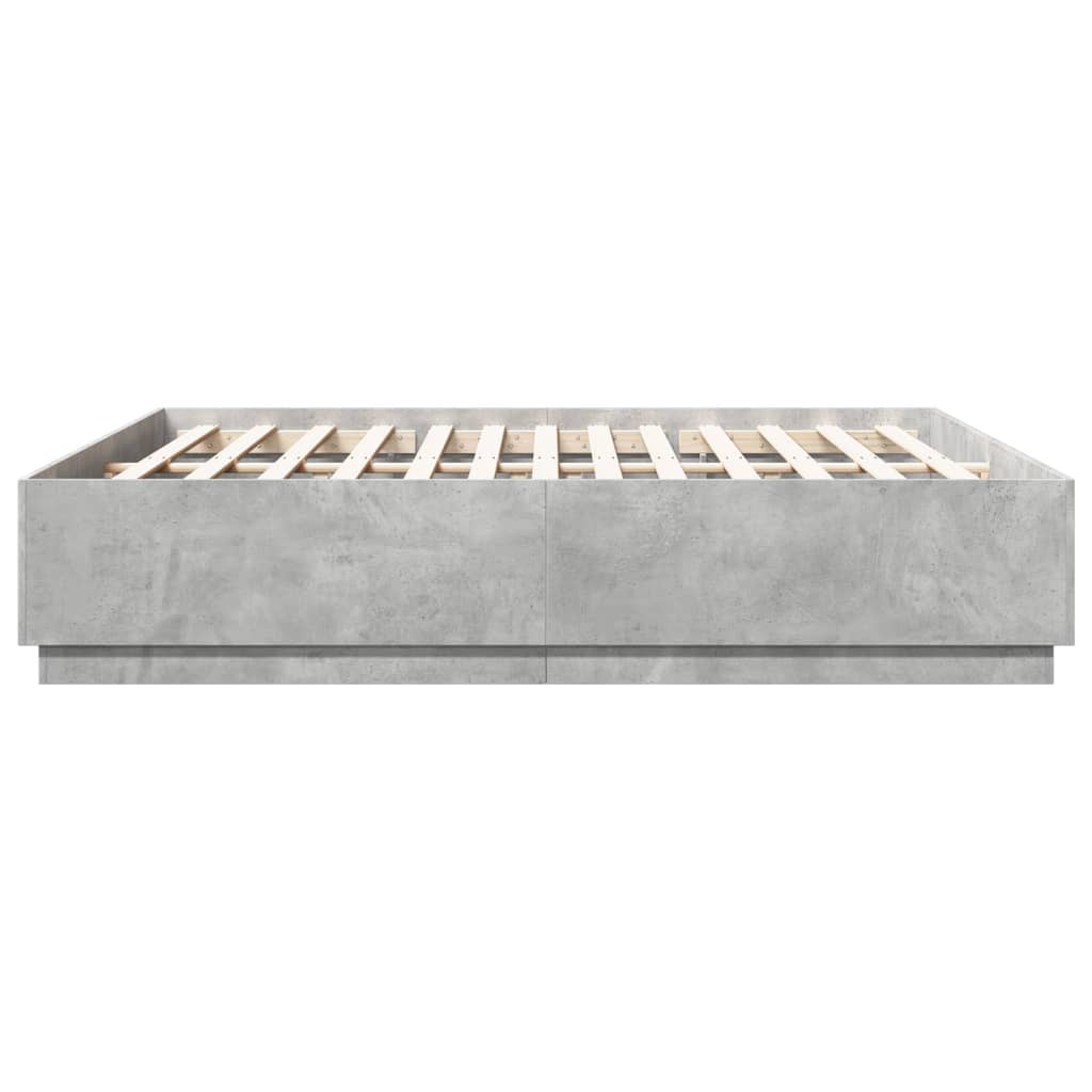 Bedframe bewerkt hout betongrijs 180x200 cm Bedden & bedframes | Creëer jouw Trendy Thuis | Gratis bezorgd & Retour | Trendy.nl