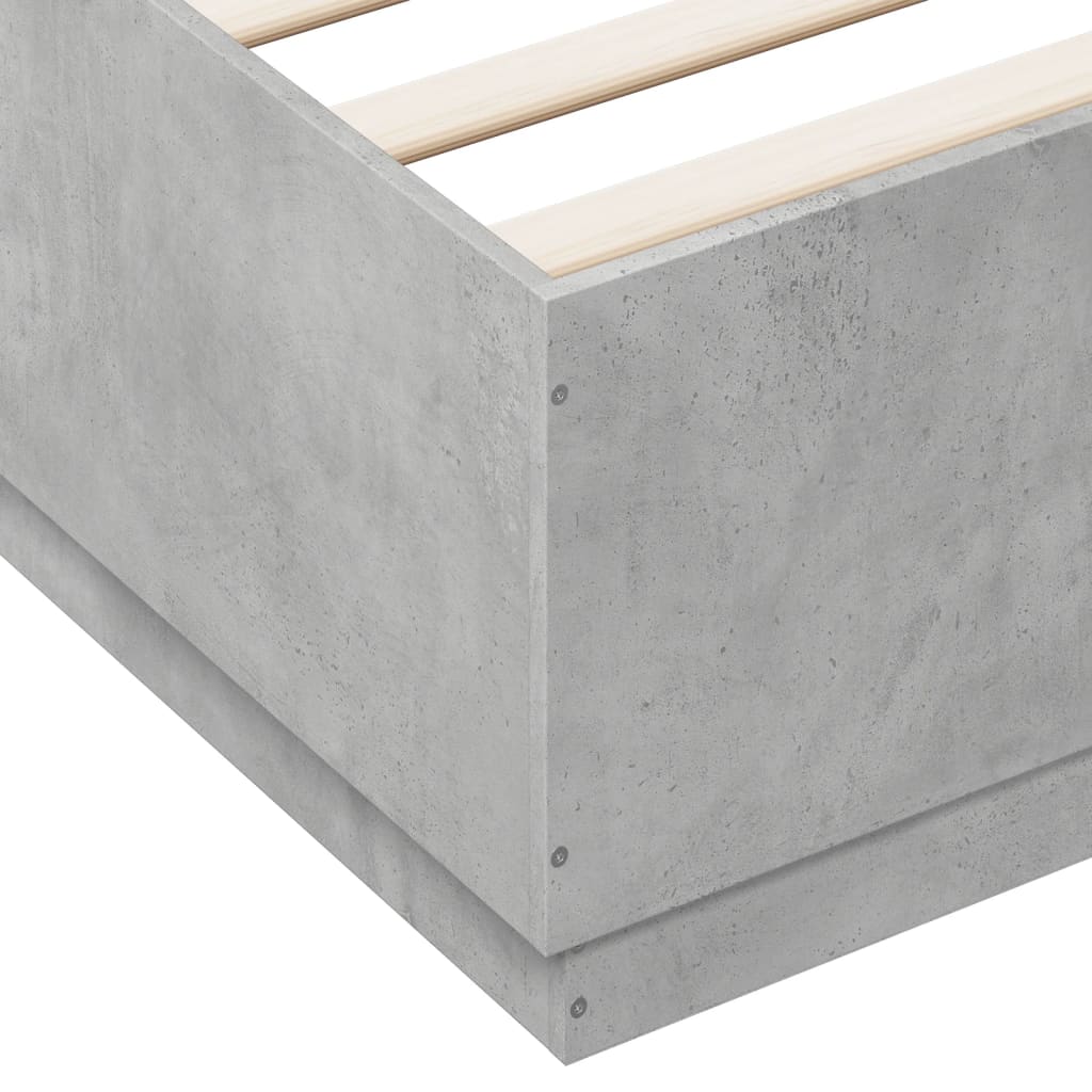 Bedframe bewerkt hout betongrijs 180x200 cm Bedden & bedframes | Creëer jouw Trendy Thuis | Gratis bezorgd & Retour | Trendy.nl