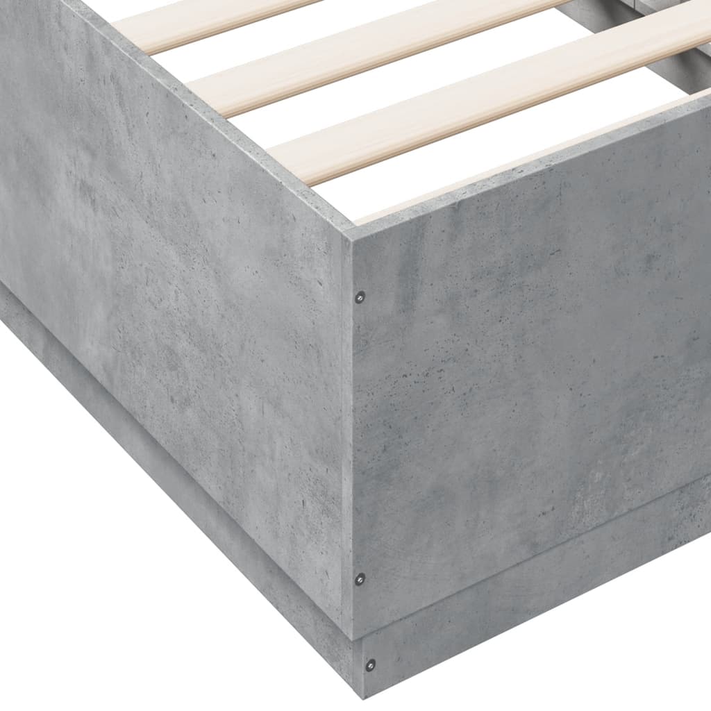 Bedframe bewerkt hout betongrijs 90x190 cm Bedden & bedframes | Creëer jouw Trendy Thuis | Gratis bezorgd & Retour | Trendy.nl