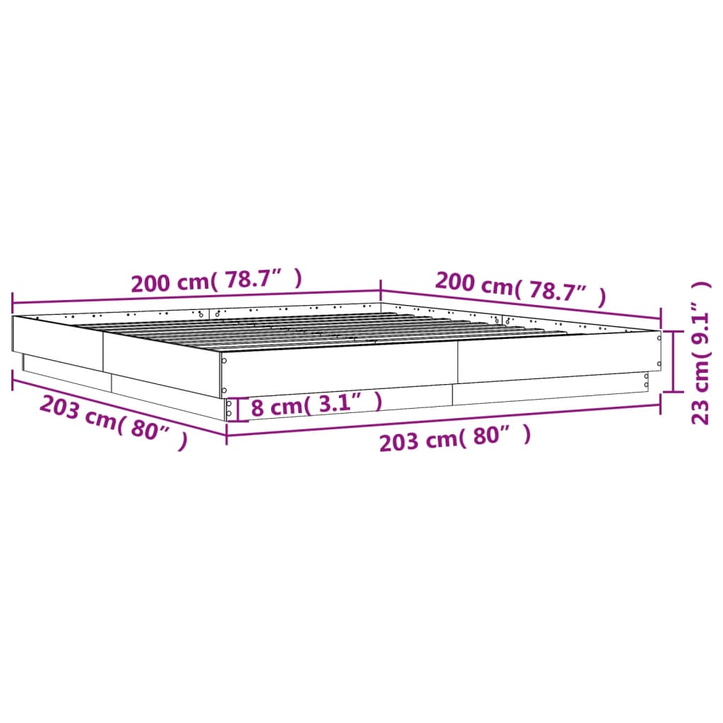 Bedframe massief hout wit 200x200 cm Bedden & bedframes | Creëer jouw Trendy Thuis | Gratis bezorgd & Retour | Trendy.nl