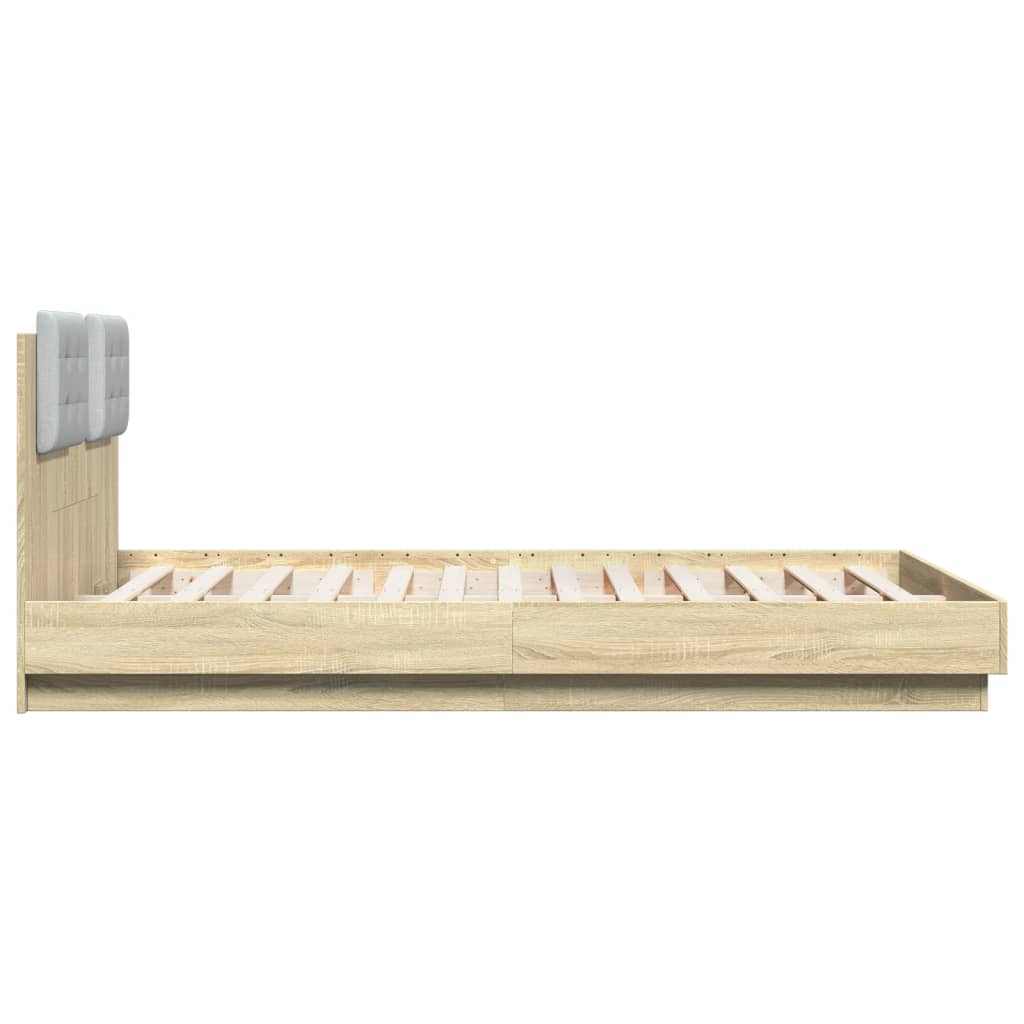 Bedframe met hoofdeinde bewerkt hout sonoma eiken 120x200 cm Bedden & bedframes | Creëer jouw Trendy Thuis | Gratis bezorgd & Retour | Trendy.nl