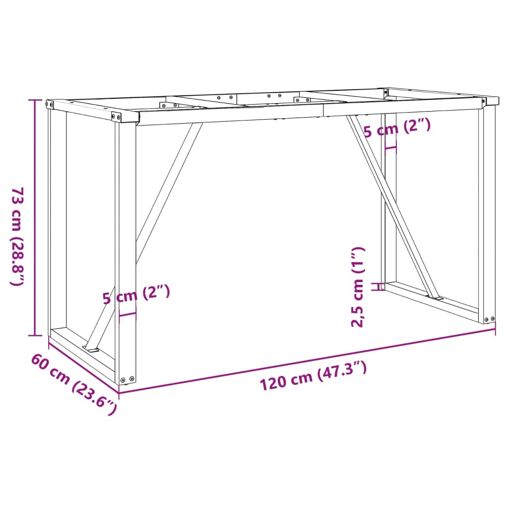 Eettafelpoten O-frame 120x60x73 cm gietijzer Tafelpoten | Creëer jouw Trendy Thuis | Gratis bezorgd & Retour | Trendy.nl