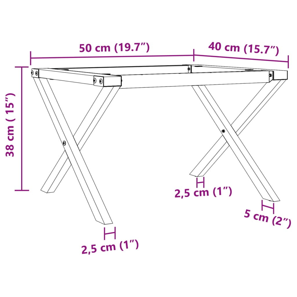 Salontafelpoten X-frame 50x40x38 cm gietijzer Tafelpoten | Creëer jouw Trendy Thuis | Gratis bezorgd & Retour | Trendy.nl