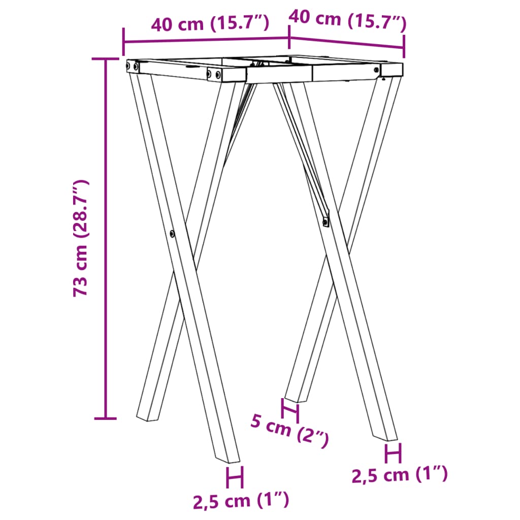 Eettafelpoten X-frame 40x40x73 cm gietijzer Tafelpoten | Creëer jouw Trendy Thuis | Gratis bezorgd & Retour | Trendy.nl