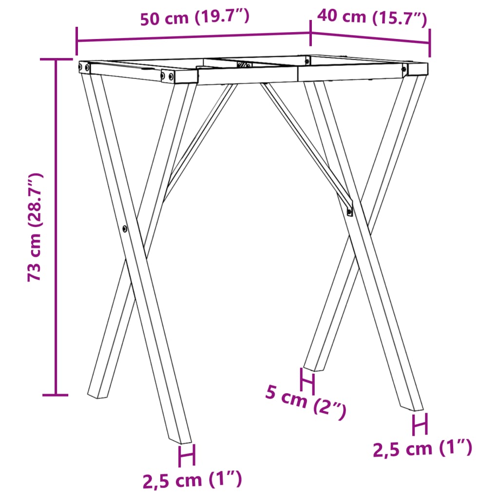 Eettafelpoten X-frame 50x40x73 cm gietijzer Tafelpoten | Creëer jouw Trendy Thuis | Gratis bezorgd & Retour | Trendy.nl