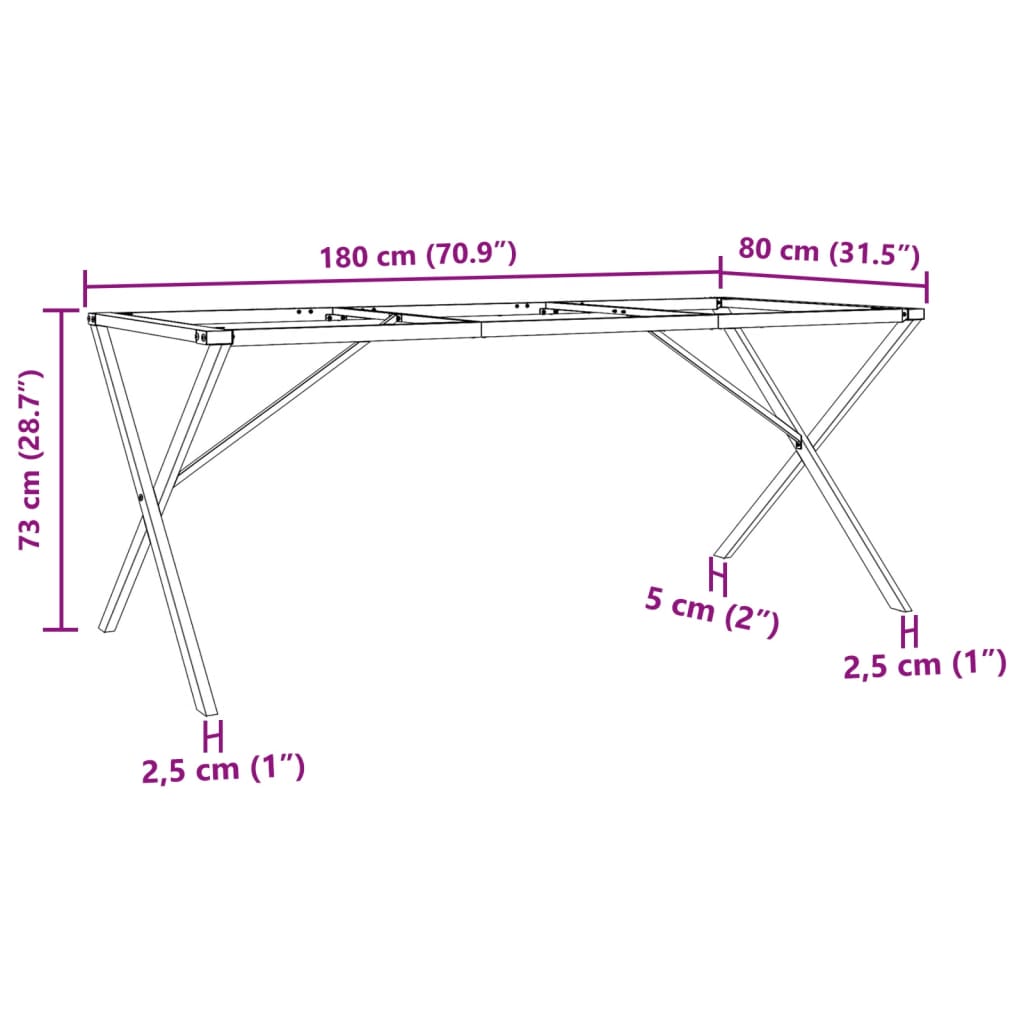 Eettafelpoten X-frame 180x80x73 cm gietijzer Tafelpoten | Creëer jouw Trendy Thuis | Gratis bezorgd & Retour | Trendy.nl