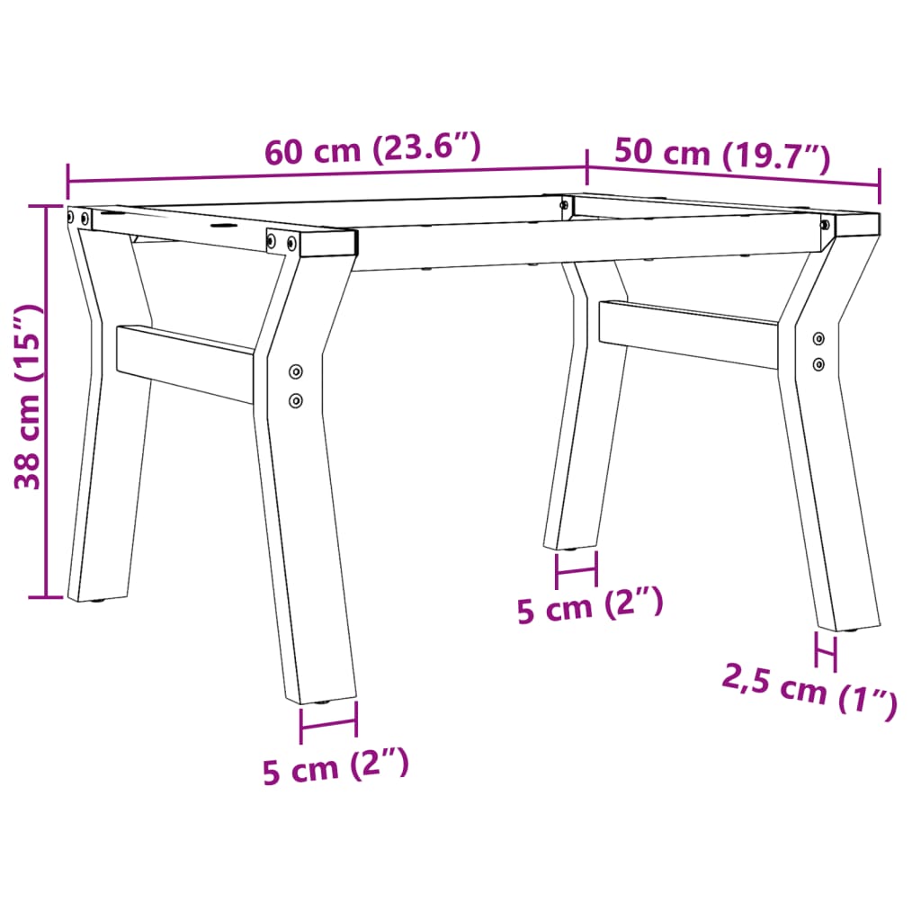 Salontafelpoten Y-frame 60x50x38 cm gietijzer Tafelpoten | Creëer jouw Trendy Thuis | Gratis bezorgd & Retour | Trendy.nl