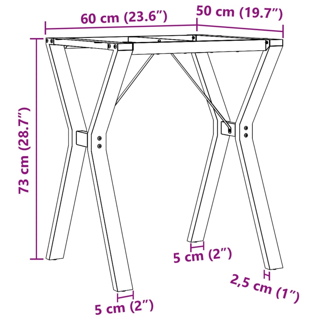 Eettafelpoten Y-frame 60x50x73 cm gietijzer Tafelpoten | Creëer jouw Trendy Thuis | Gratis bezorgd & Retour | Trendy.nl