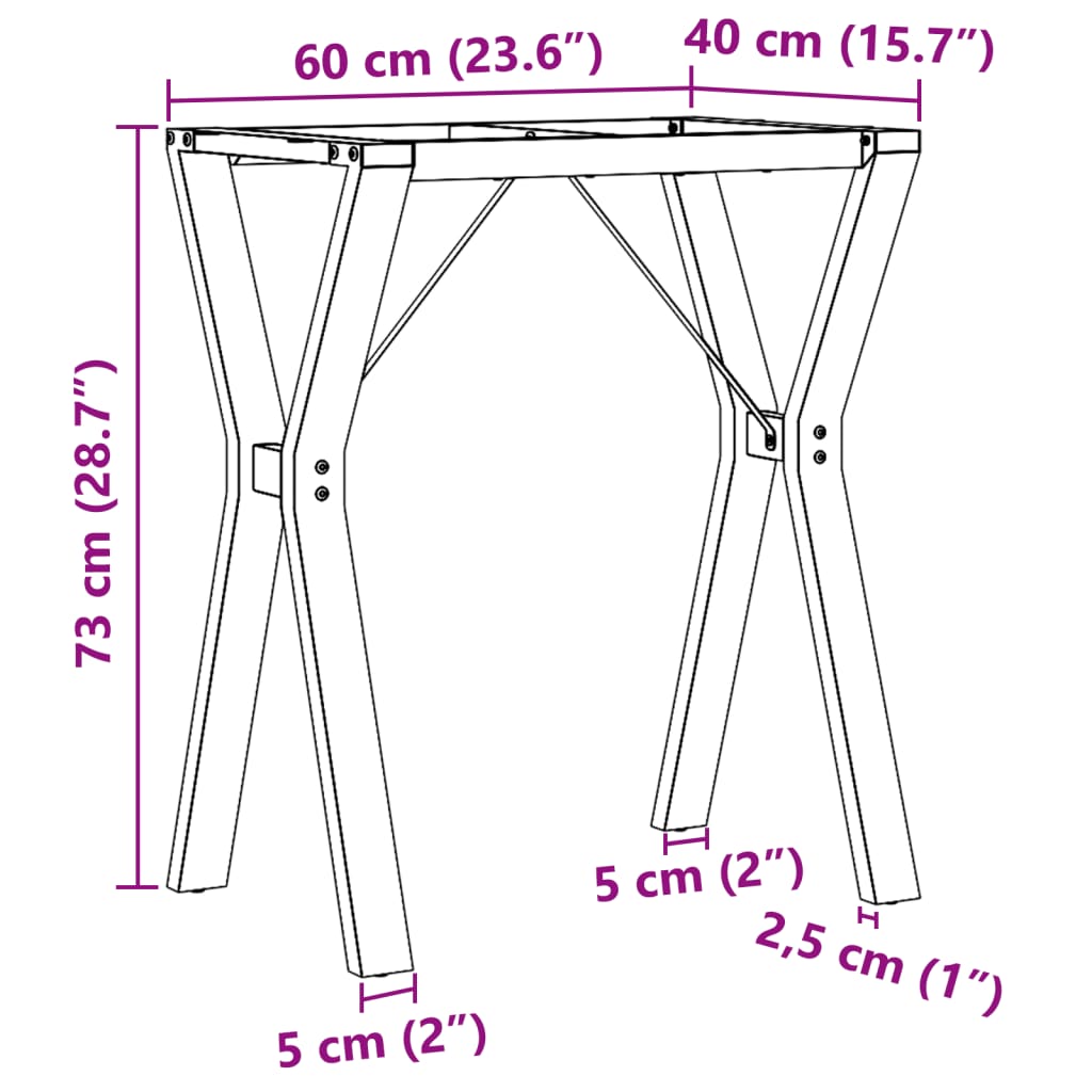 Eettafelpoten Y-frame 60x40x73 cm gietijzer Tafelpoten | Creëer jouw Trendy Thuis | Gratis bezorgd & Retour | Trendy.nl