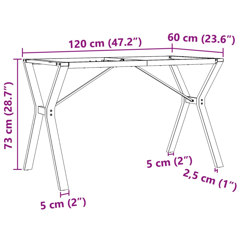 Eettafelpoten Y-frame 120x60x73 cm gietijzer Tafelpoten | Creëer jouw Trendy Thuis | Gratis bezorgd & Retour | Trendy.nl