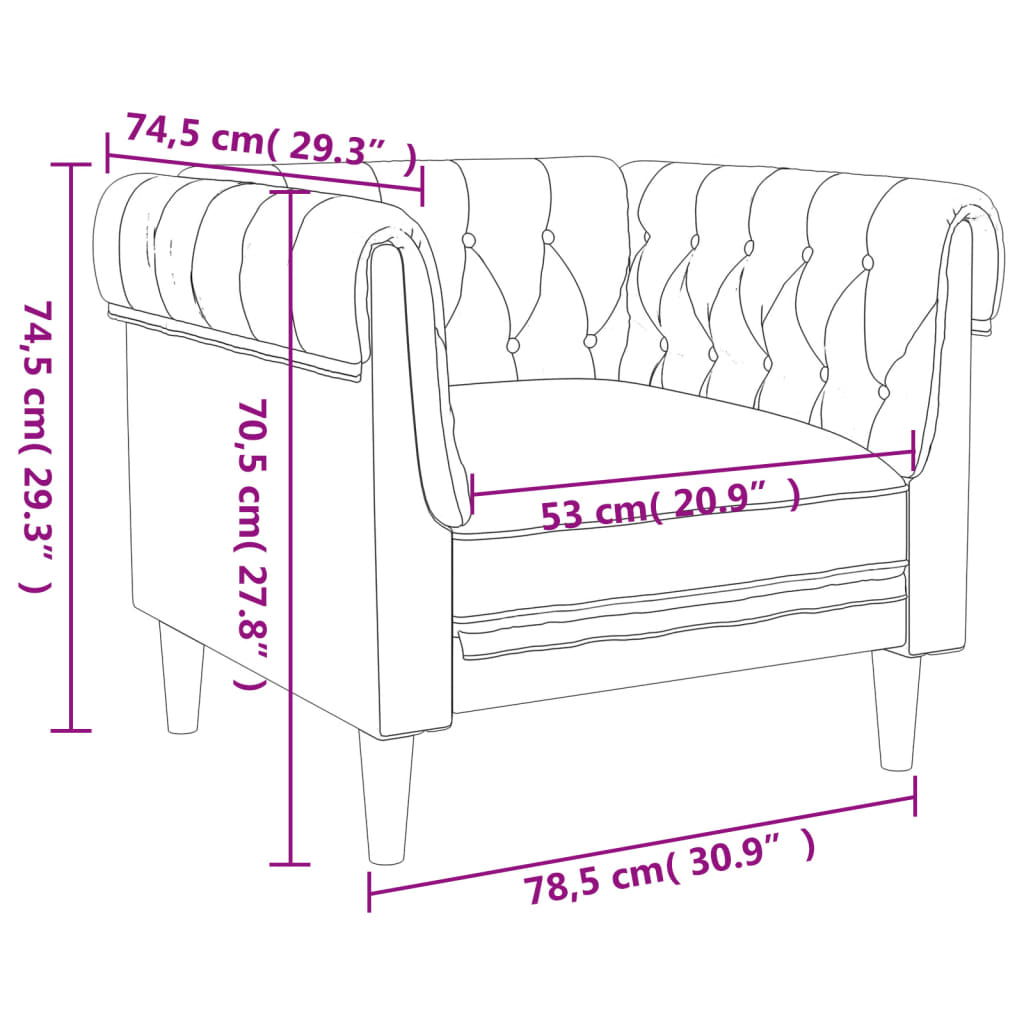 3-delige Loungeset stof crèmekleurig