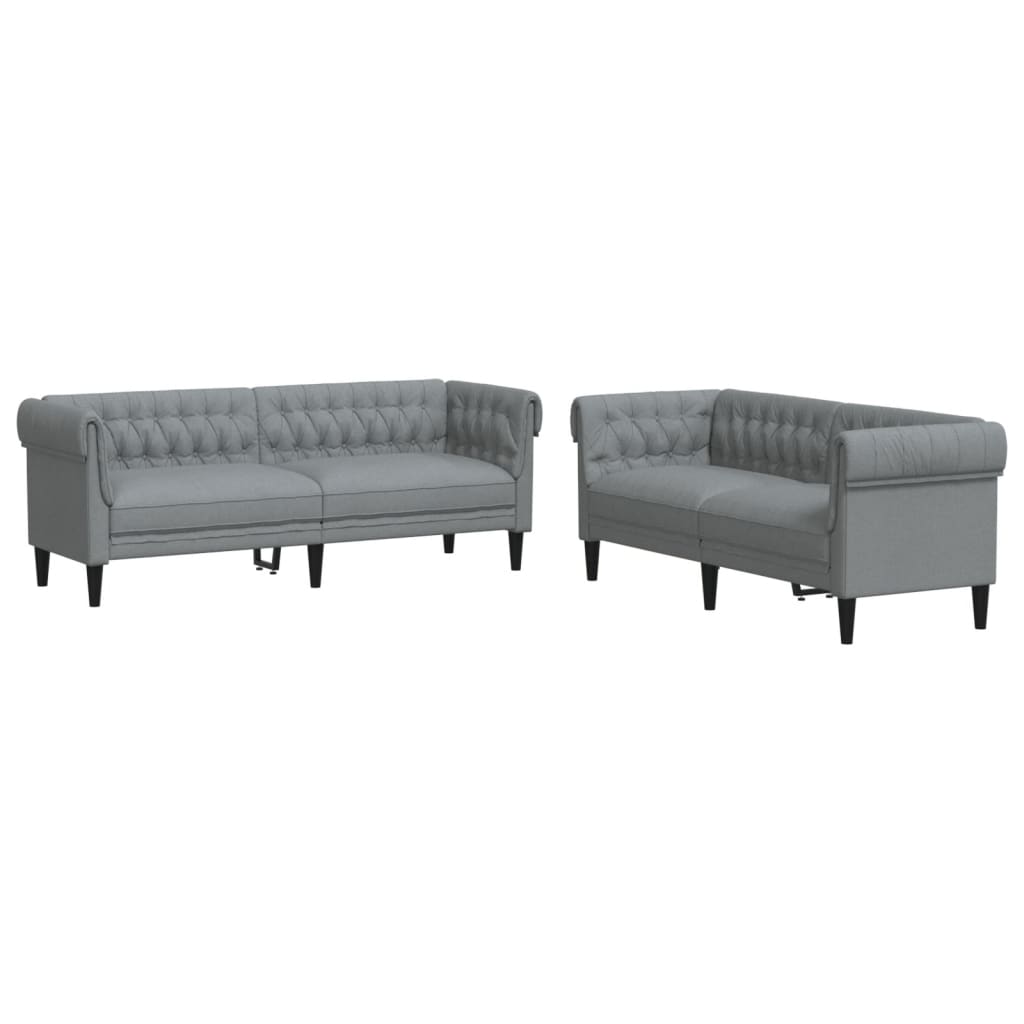 2-delige Loungeset stof lichtgrijs Banken | Creëer jouw Trendy Thuis | Gratis bezorgd & Retour | Trendy.nl