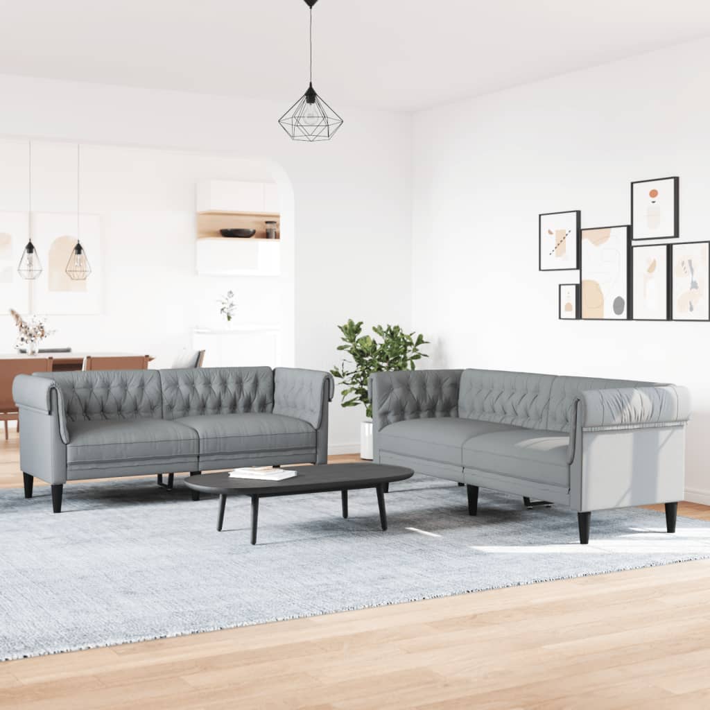 2-delige Loungeset stof lichtgrijs Banken | Creëer jouw Trendy Thuis | Gratis bezorgd & Retour | Trendy.nl