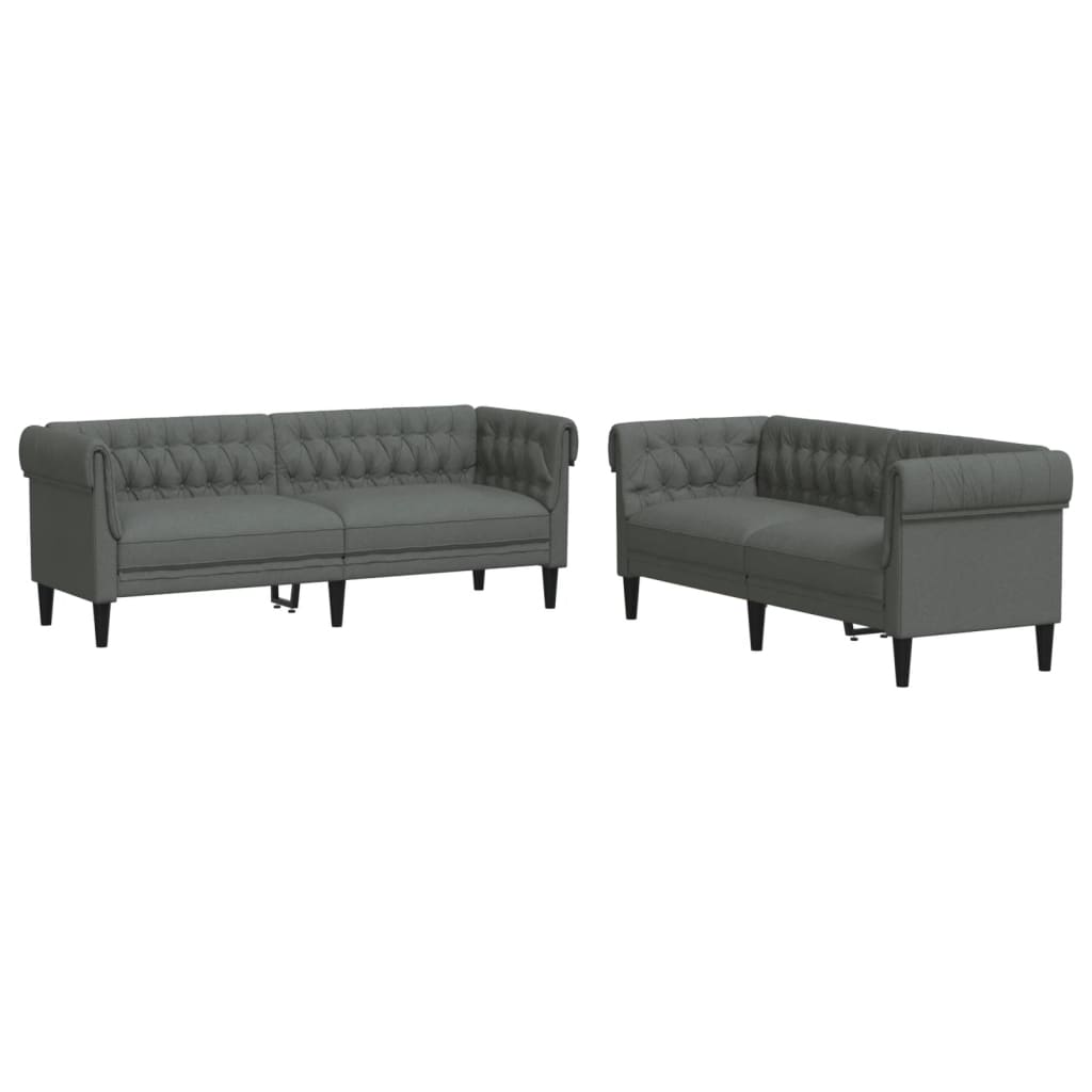 2-delige Loungeset stof donkergrijs Banken | Creëer jouw Trendy Thuis | Gratis bezorgd & Retour | Trendy.nl