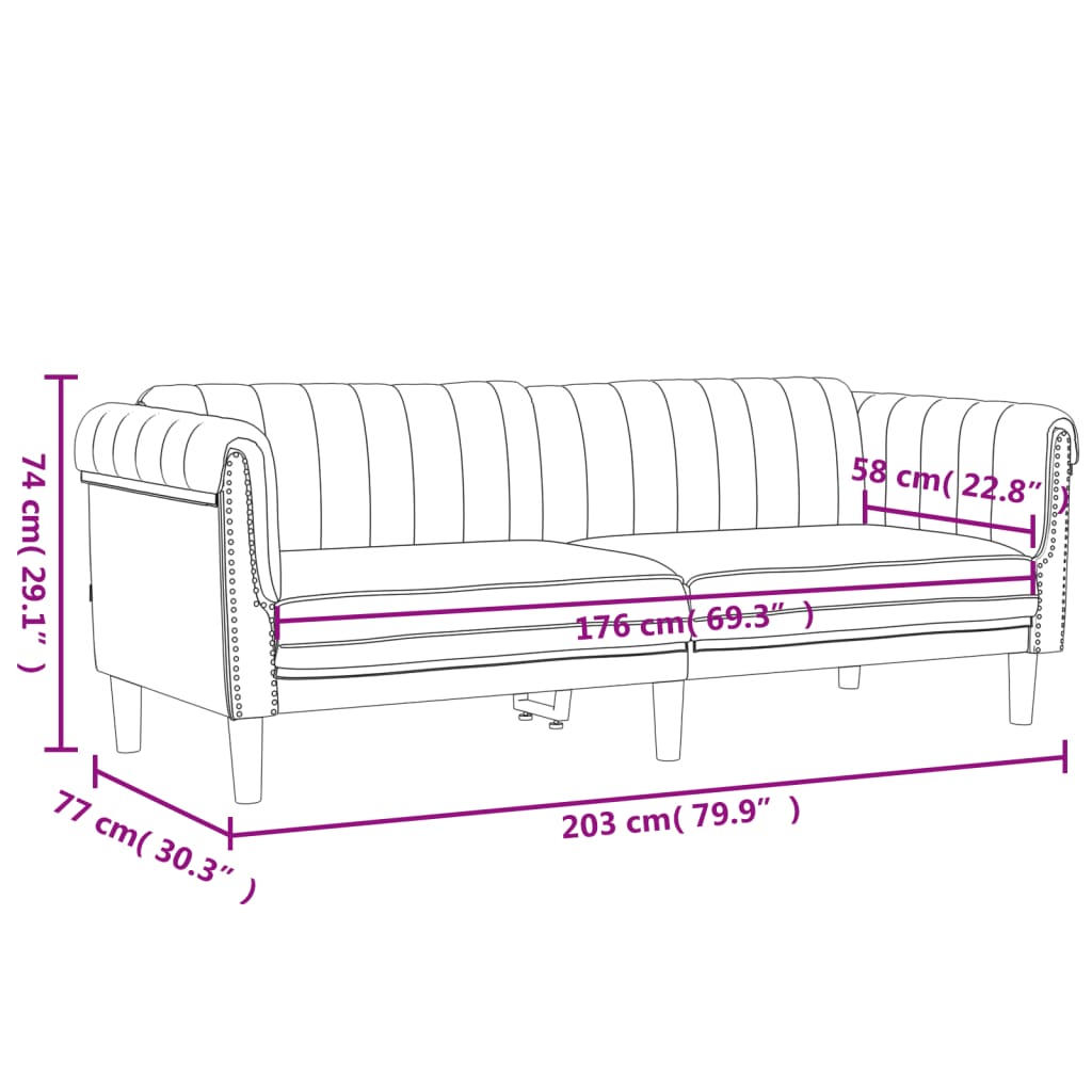 2-delige Loungeset fluweel donkergrijs