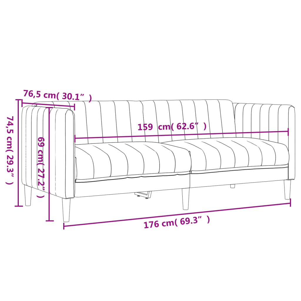 2-delige Loungeset stof donkergrijs Banken | Creëer jouw Trendy Thuis | Gratis bezorgd & Retour | Trendy.nl