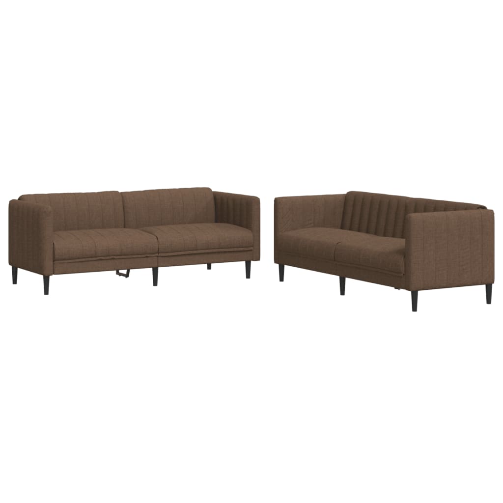 2-delige Loungeset stof bruin Banken | Creëer jouw Trendy Thuis | Gratis bezorgd & Retour | Trendy.nl