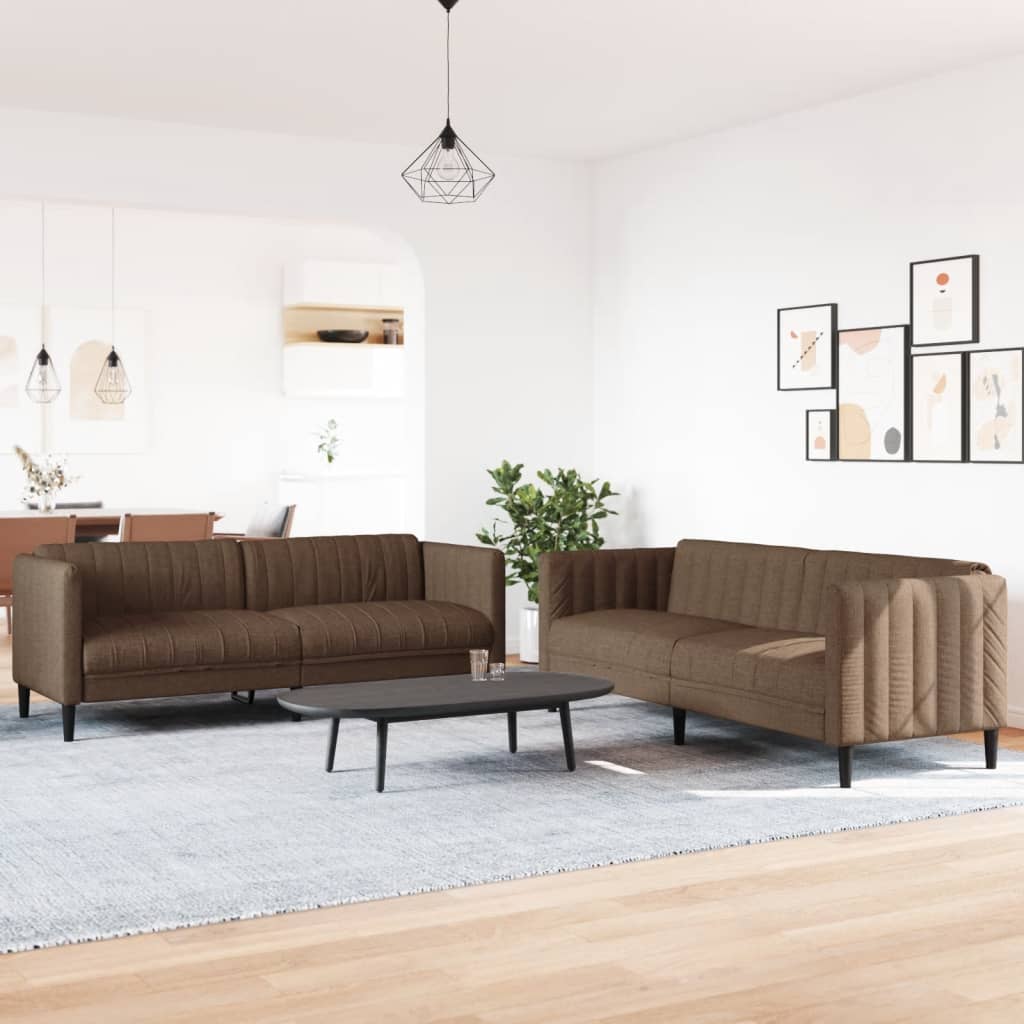 2-delige Loungeset stof bruin Banken | Creëer jouw Trendy Thuis | Gratis bezorgd & Retour | Trendy.nl