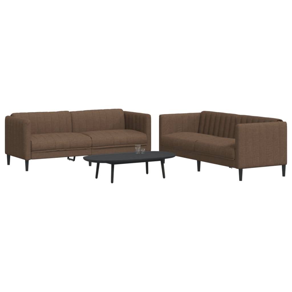 2-delige Loungeset stof bruin Banken | Creëer jouw Trendy Thuis | Gratis bezorgd & Retour | Trendy.nl