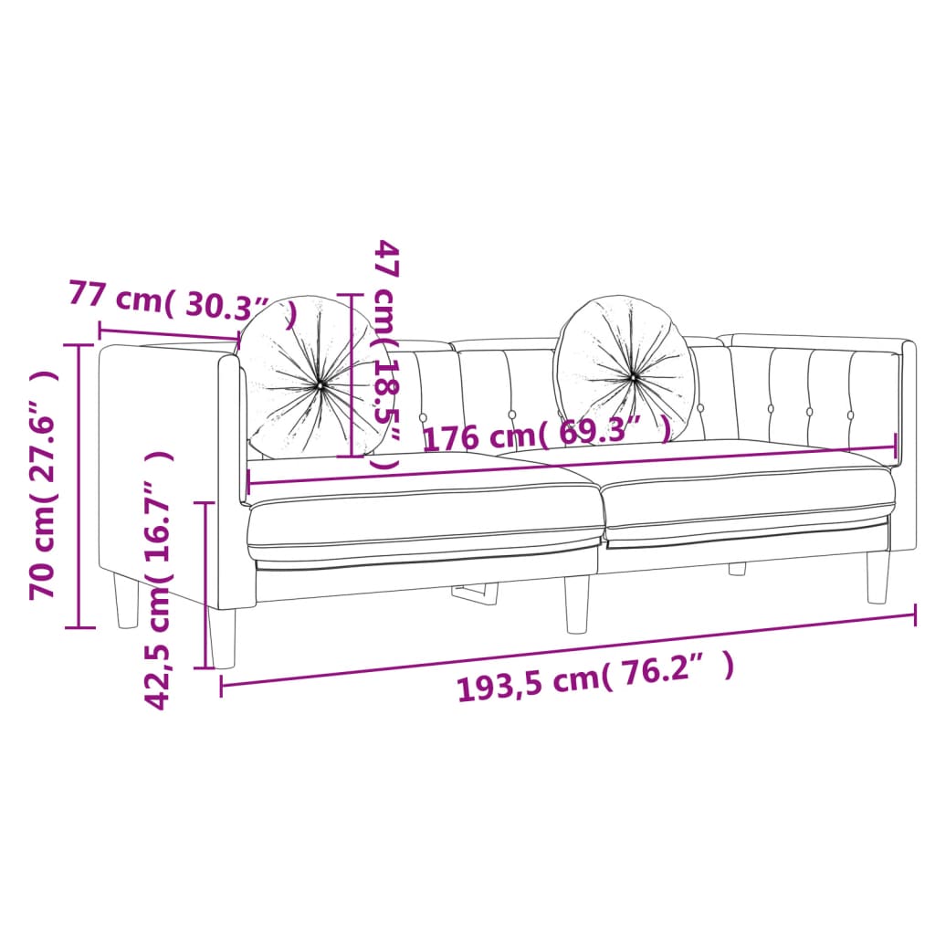 2-delige Loungeset met kussens fluweel donkergroen Banken | Creëer jouw Trendy Thuis | Gratis bezorgd & Retour | Trendy.nl