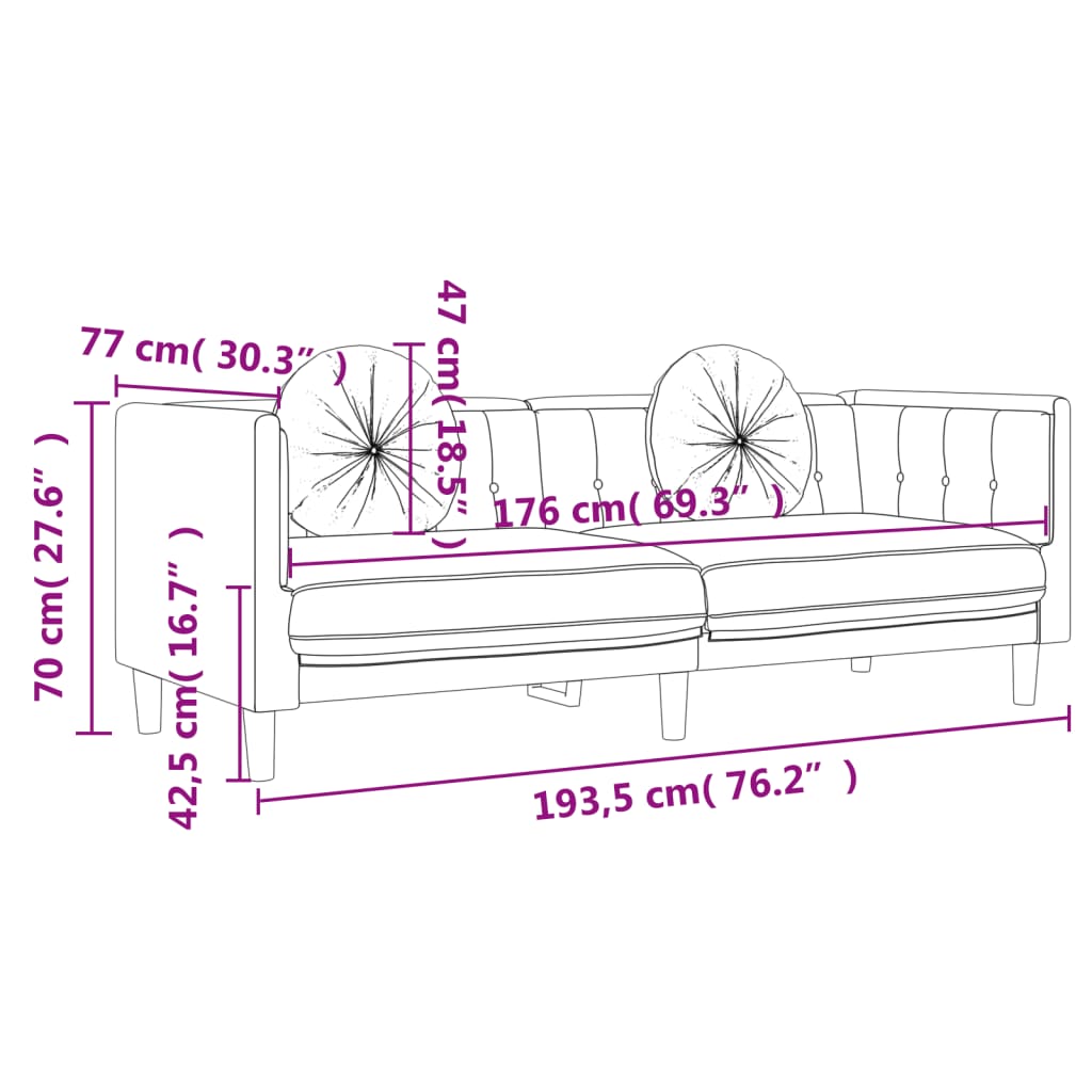 2-delige Loungeset met kussens fluweel bruin Banken | Creëer jouw Trendy Thuis | Gratis bezorgd & Retour | Trendy.nl