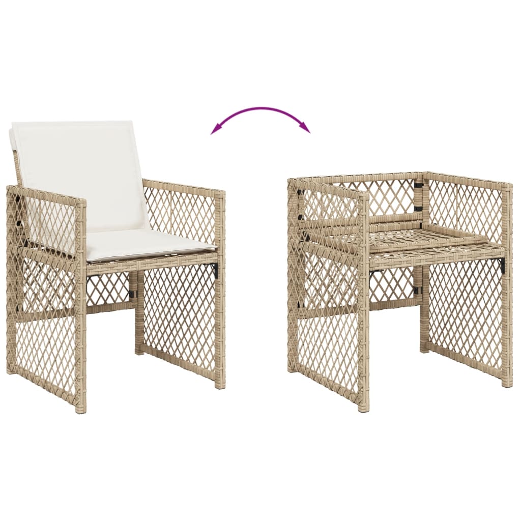 9-delige Tuinset met kussens poly rattan beige Tuinsets | Creëer jouw Trendy Thuis | Gratis bezorgd & Retour | Trendy.nl