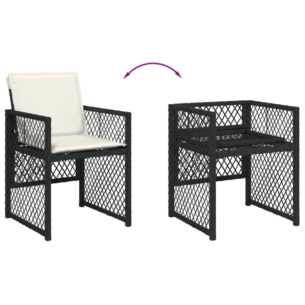 9-delige Tuinset poly rattan zwart Tuinsets | Creëer jouw Trendy Thuis | Gratis bezorgd & Retour | Trendy.nl