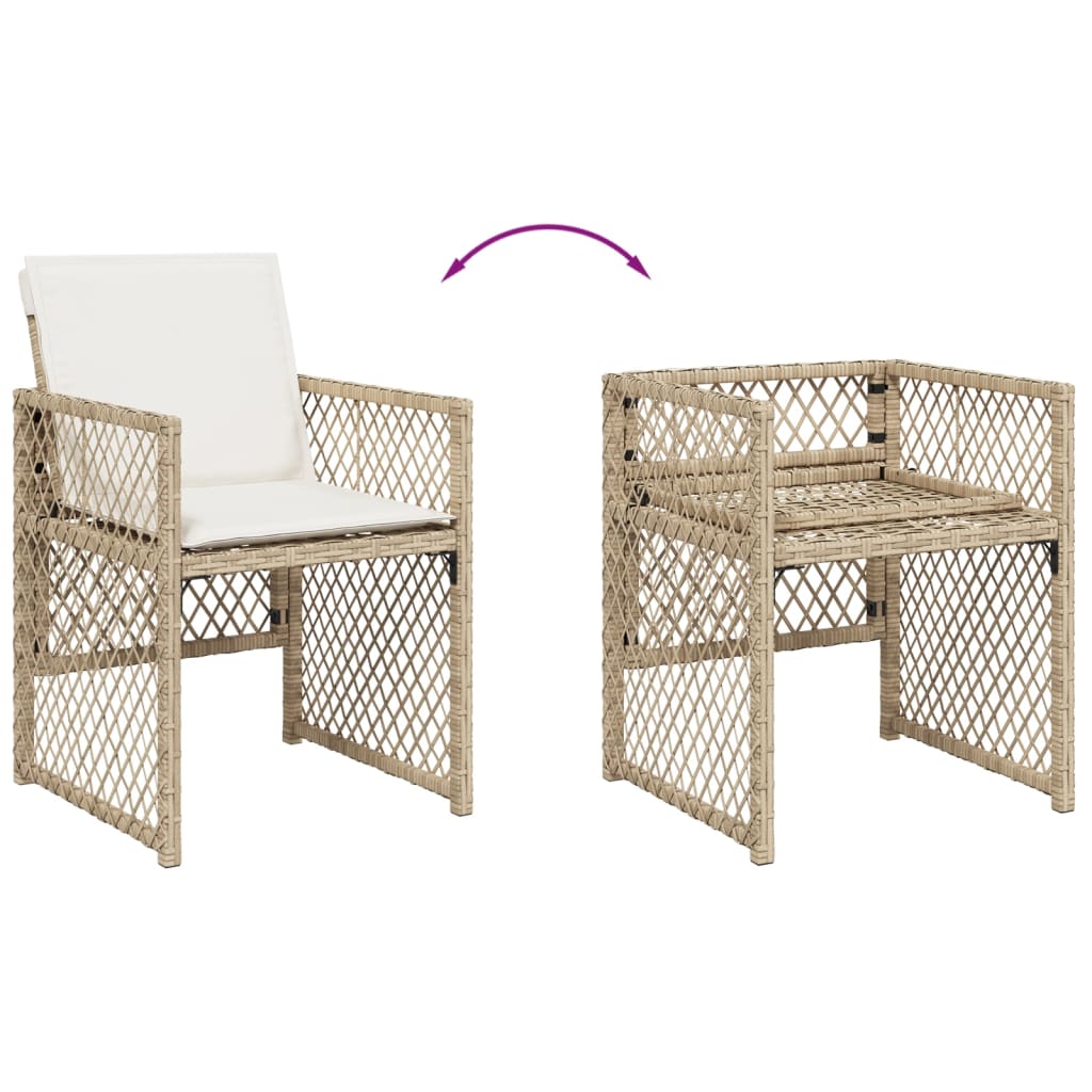 11-delige Tuinset met kussens poly rattan beige Tuinsets | Creëer jouw Trendy Thuis | Gratis bezorgd & Retour | Trendy.nl