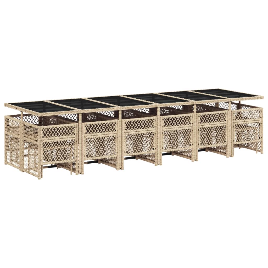 17-delige Tuinset met kussens poly rattan beige Tuinsets | Creëer jouw Trendy Thuis | Gratis bezorgd & Retour | Trendy.nl