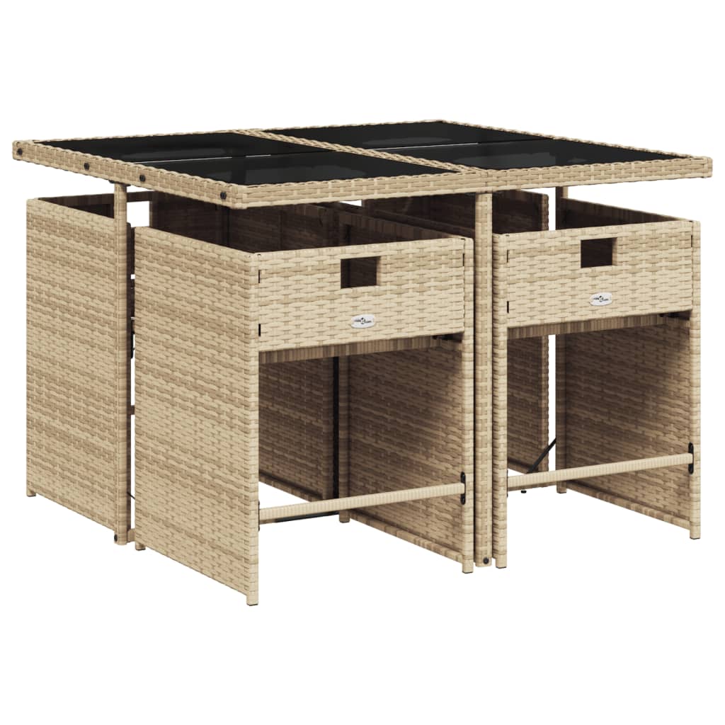 5-delige Tuinset met kussens poly rattan beige Tuinsets | Creëer jouw Trendy Thuis | Gratis bezorgd & Retour | Trendy.nl