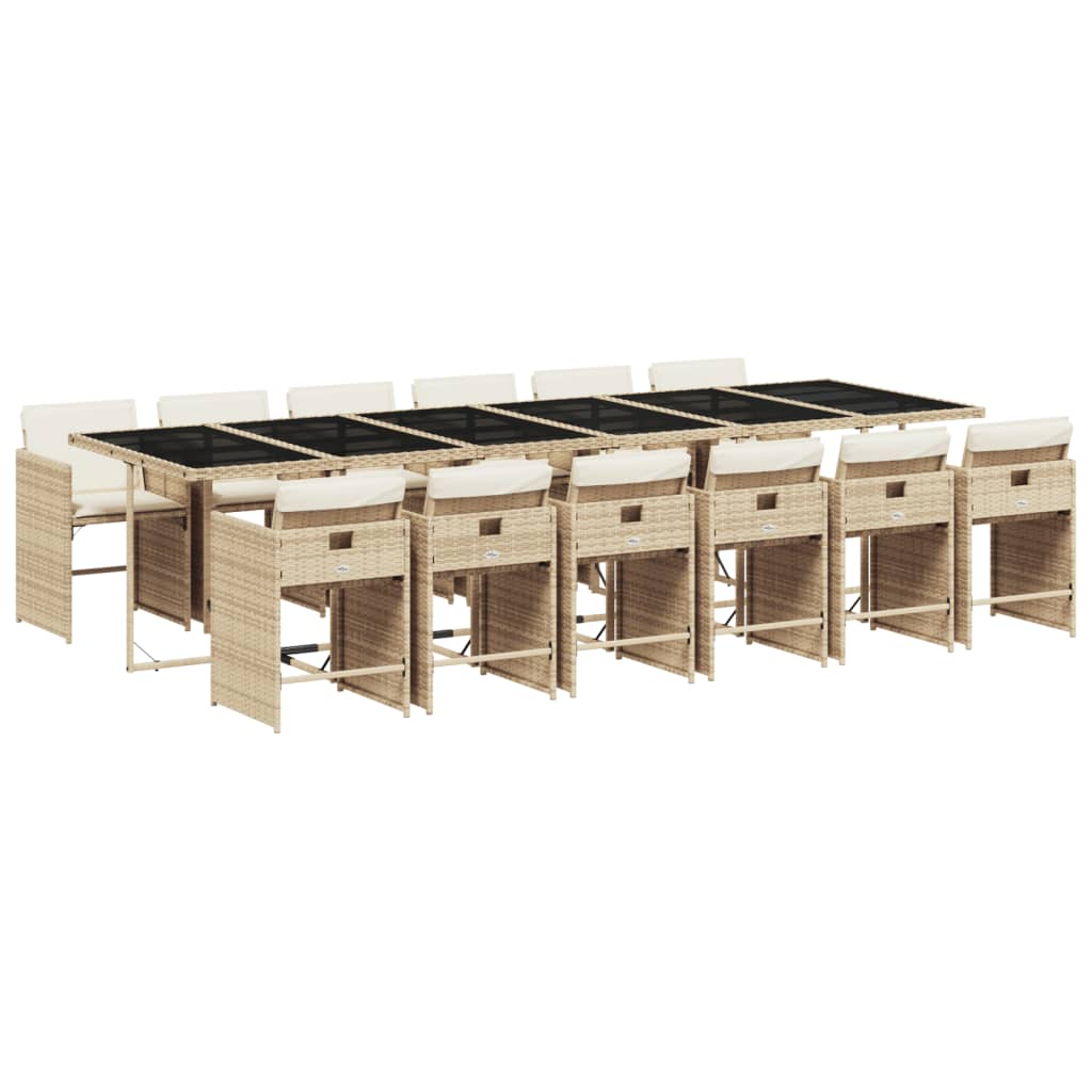 13-delige Tuinset met kussens poly rattan beige Tuinsets | Creëer jouw Trendy Thuis | Gratis bezorgd & Retour | Trendy.nl