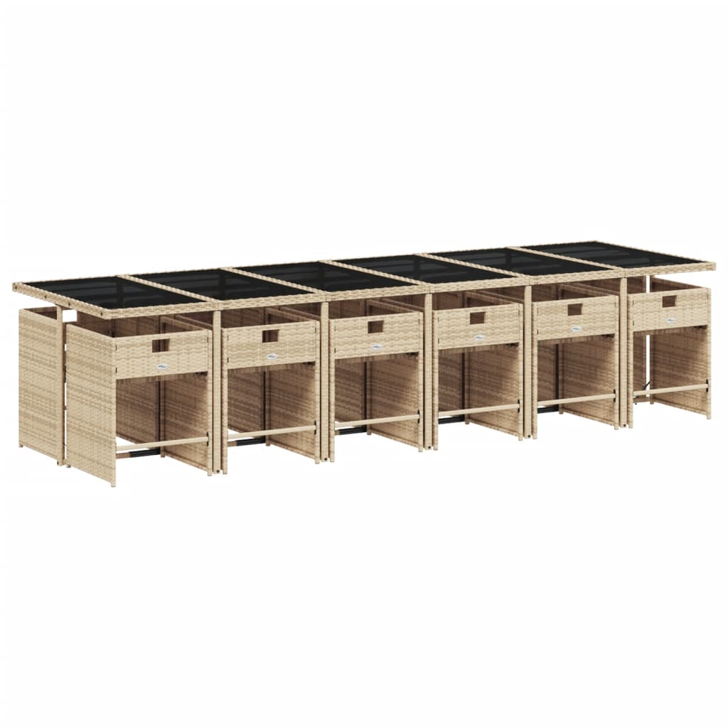 13-delige Tuinset met kussens poly rattan beige Tuinsets | Creëer jouw Trendy Thuis | Gratis bezorgd & Retour | Trendy.nl