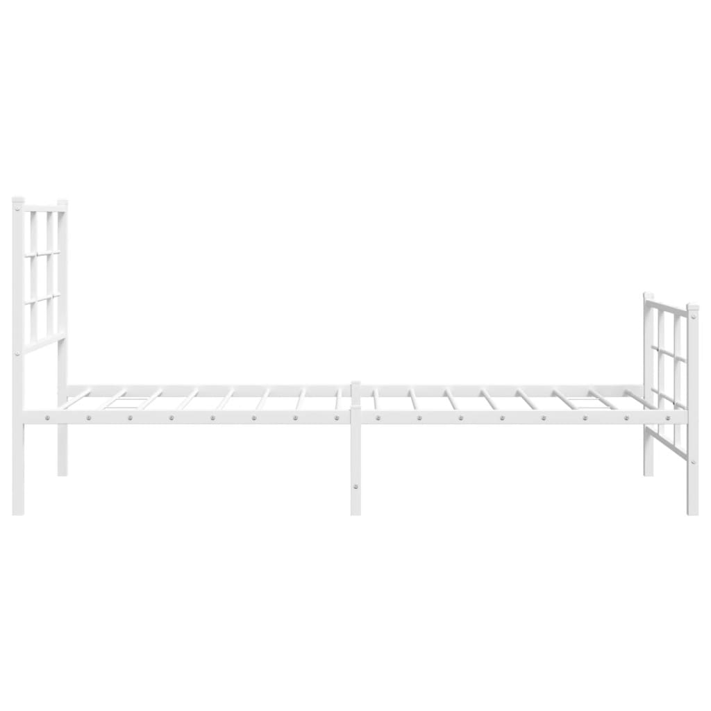 Bedframe met hoofd- en voeteneinde metaal wit 80x200 cm