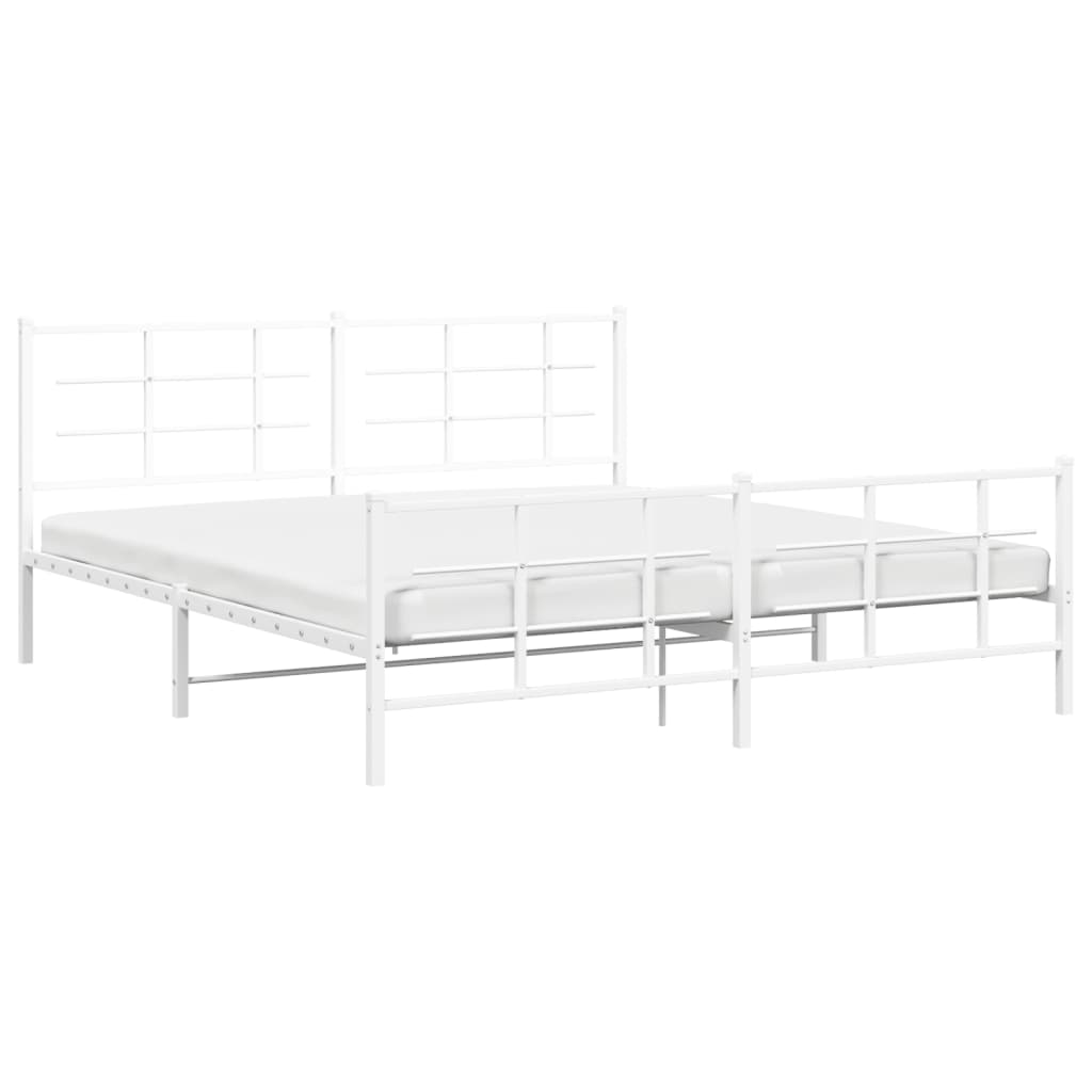 Bedframe met hoofd- en voeteneinde metaal wit 180x200 cm