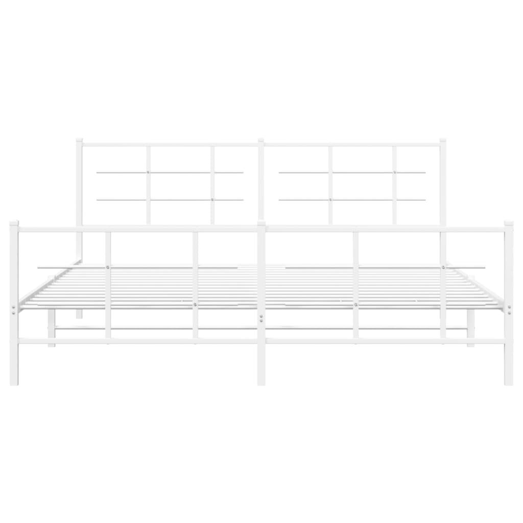 Bedframe met hoofd- en voeteneinde metaal wit 180x200 cm